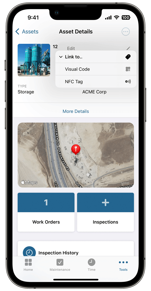 iPhone 13 Pro with Redlist App Asset Tagging Menu