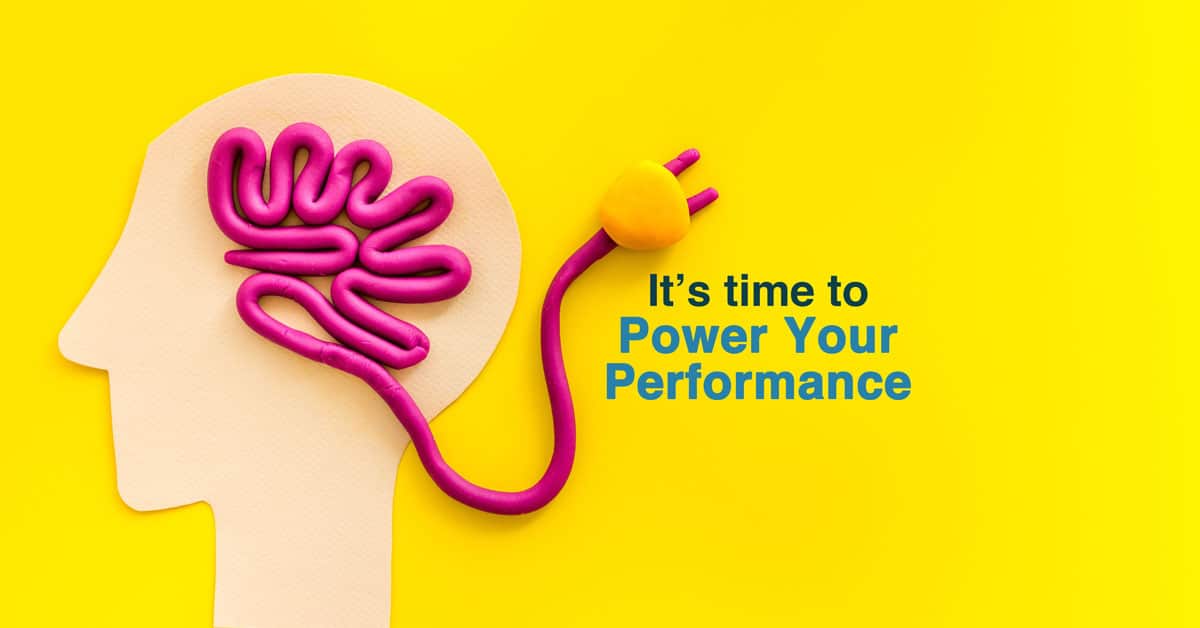 Bright Yellow image with "It's time to Power Your Performance"